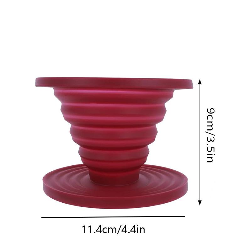 Collapsible Pour Over Coffee Dripper Food Grade Portable Camping Pour Over Coffee Maker Reusable Silicone Pour Coffee Filter