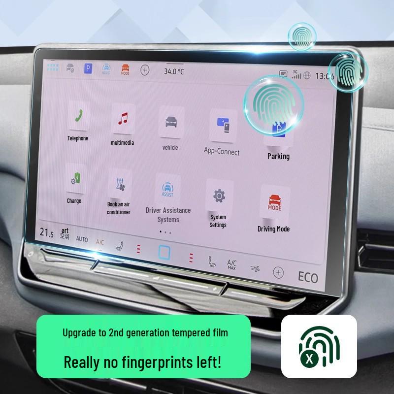 Закаленное стекло для экрана и пленка для центральной консоли Volkswagen ID4X CROZZ для декора интерьера