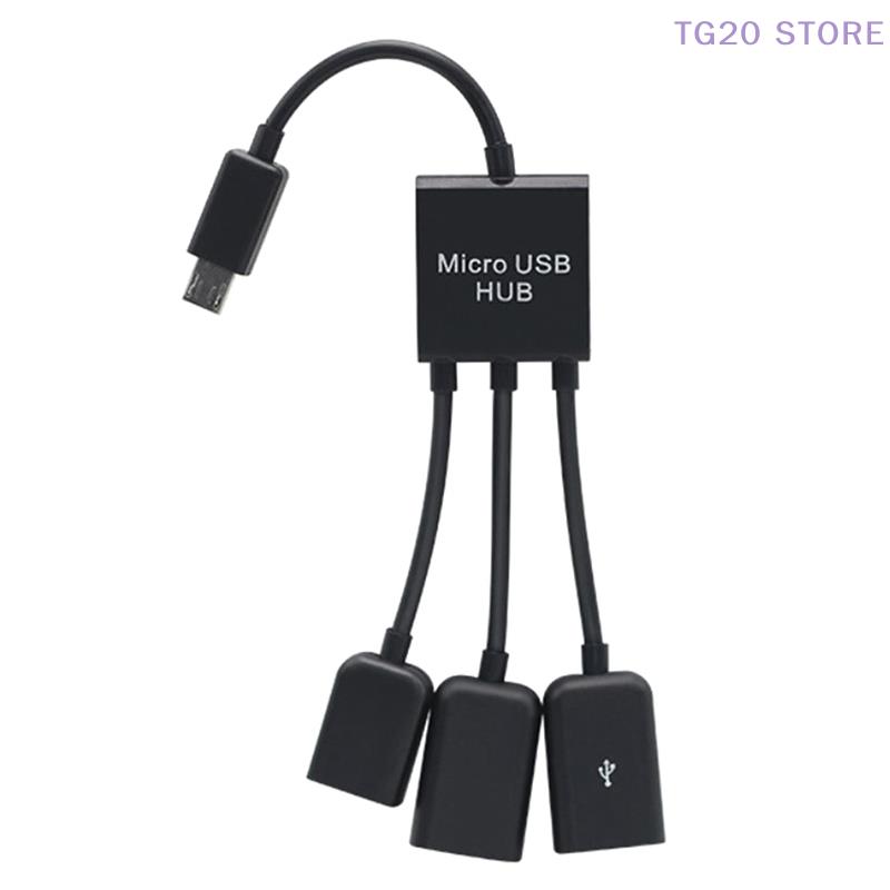 3in1 Micro USB To 2 OTG 3 Port HUB Cable Splitter Micro-USB Type-C Adapter Converter For Tablet Android Mouse Keyboard 3