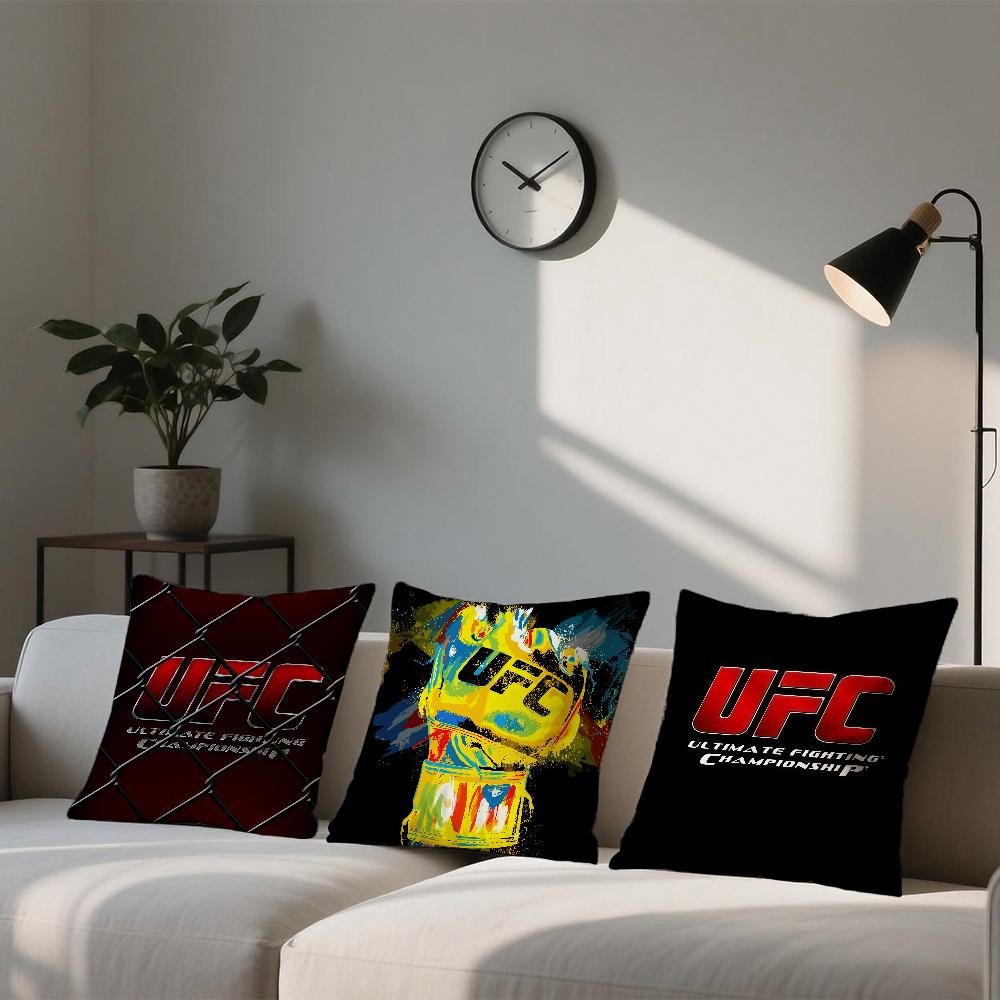 Подушка с изображением боксерского матча U-UFC Квадратная наволочка для дивана Повседневная, приятная для кожи, удобная наволочка
