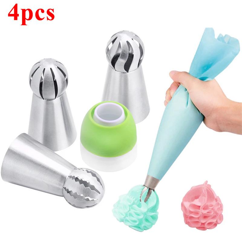 4 шт. Насадки для кондитерских изделий Torch для крема, глазури, насадки для кондитерских изделий, насадки для украшения торта в виде листьев, тюльпанов, роз, насадки для торта, кондитерские изделия