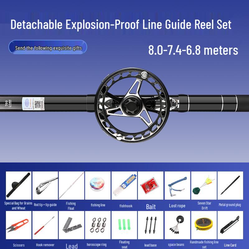 Super Hard 19-Tune Fishing Rod - Wheat & Corn Design, No-Cut Front-Casting, Lightweight Multi-Position Hand Rod Combo.