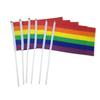 10Pcs LGBT Rainbow Hand Flag Rainbow HandHeld Flag Multipurpose Rainbow Flags  Party Decorations
