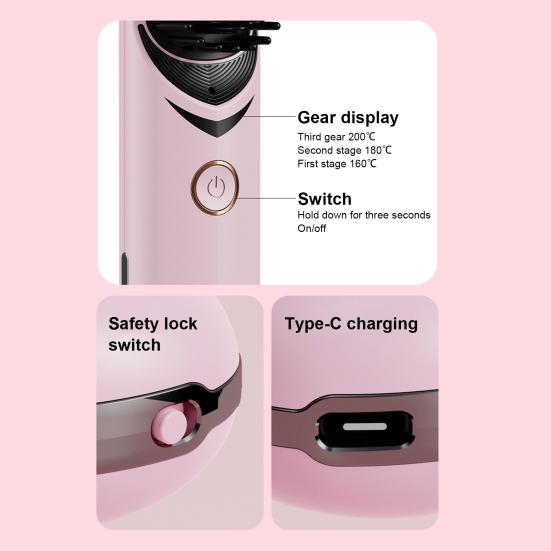 Беспроводной выпрямитель для волос с 3 регулируемыми температурами, быстрый нагрев, портативная дорожная горячая щетка с отрицательными ионами, электрическая расческа для укладки вьющихся волос, распутывающая их