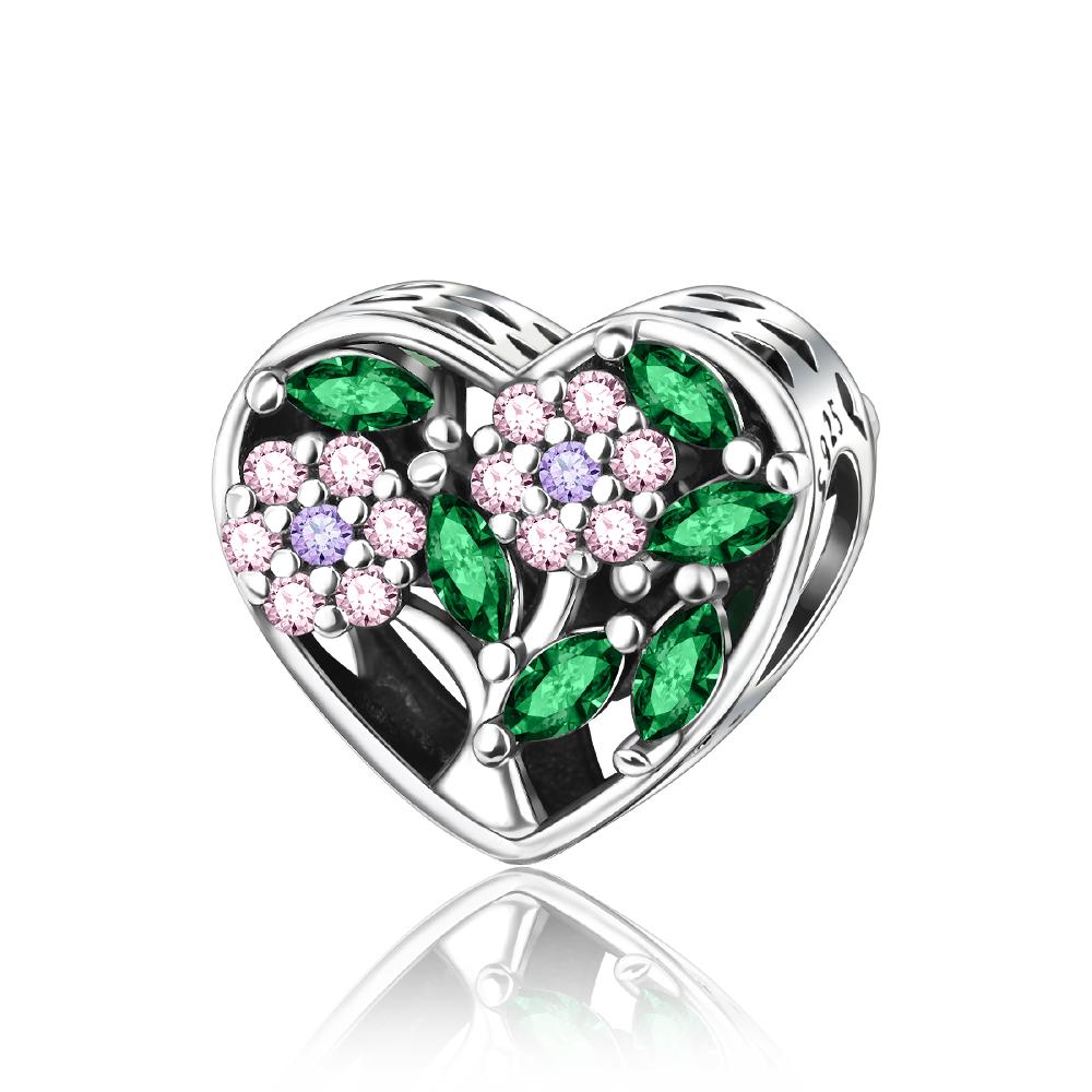 Copper Green Series Family Tree Of Life Lucky Clover Pendant Diy Beads Fit Original Charms Bracelet Women Jewelry