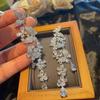 Fairy Air Disc, Love Flower Flower Butterfly Long Earrings, Colored Zircon Exaggerated Atmosphere, Heavy Industry Trend