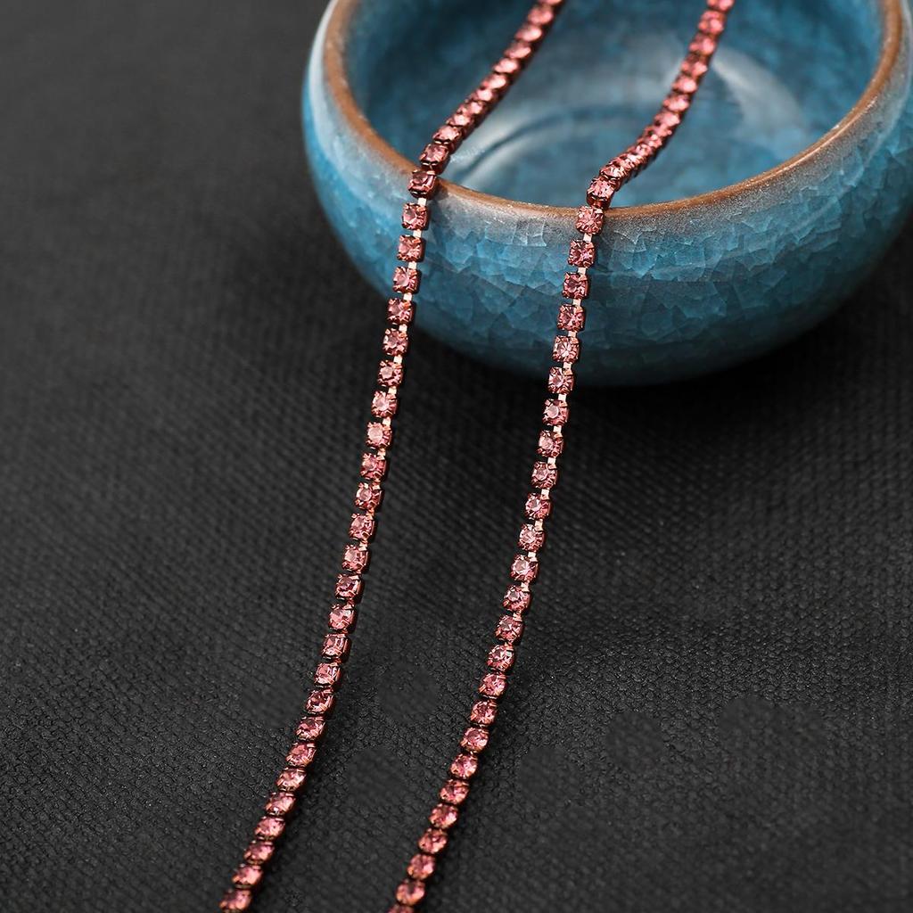 1Yard/lot Sewing Crystal Rhinestone Chain Silver Base Claw Gule On Rhinestone Trim DIY Beauty Clothes Accessories