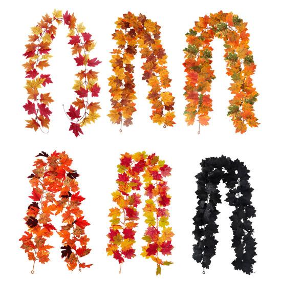 1/2 шт. 175/200 см Осенняя гирлянда из кленовых листьев для подвешивания в помещении и на улице, искусственные листья, растения, лиана, ротанг, осеннее украшение для каминной полки, камина, крыльца