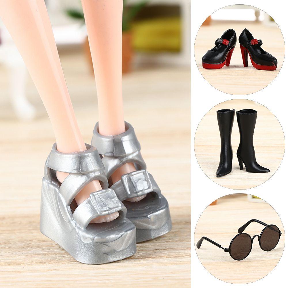 30cm Dolls Accessories Toys Daily Wear Foot Flat Shoes High Heels Sneakers Cool Sunglasses