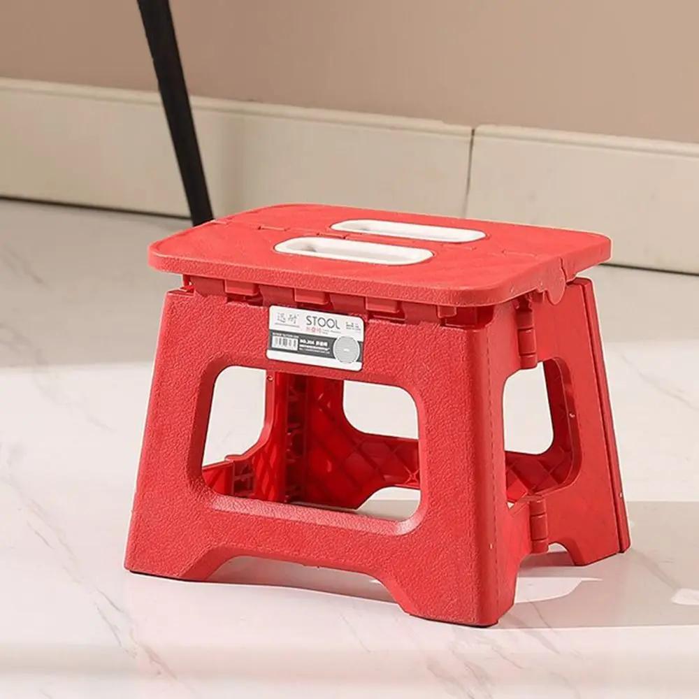 Folding Chair Lightweight Folding Step Stool Multi Purpose Handheld Thickened Footstool Non-Slip Plastic Small Benches Kitchen