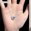 The Same Smart Gradual Change Butterfly Necklace, Enamel Gradual Change Blue Butterfly Necklace Simple Collarbone Chain Female