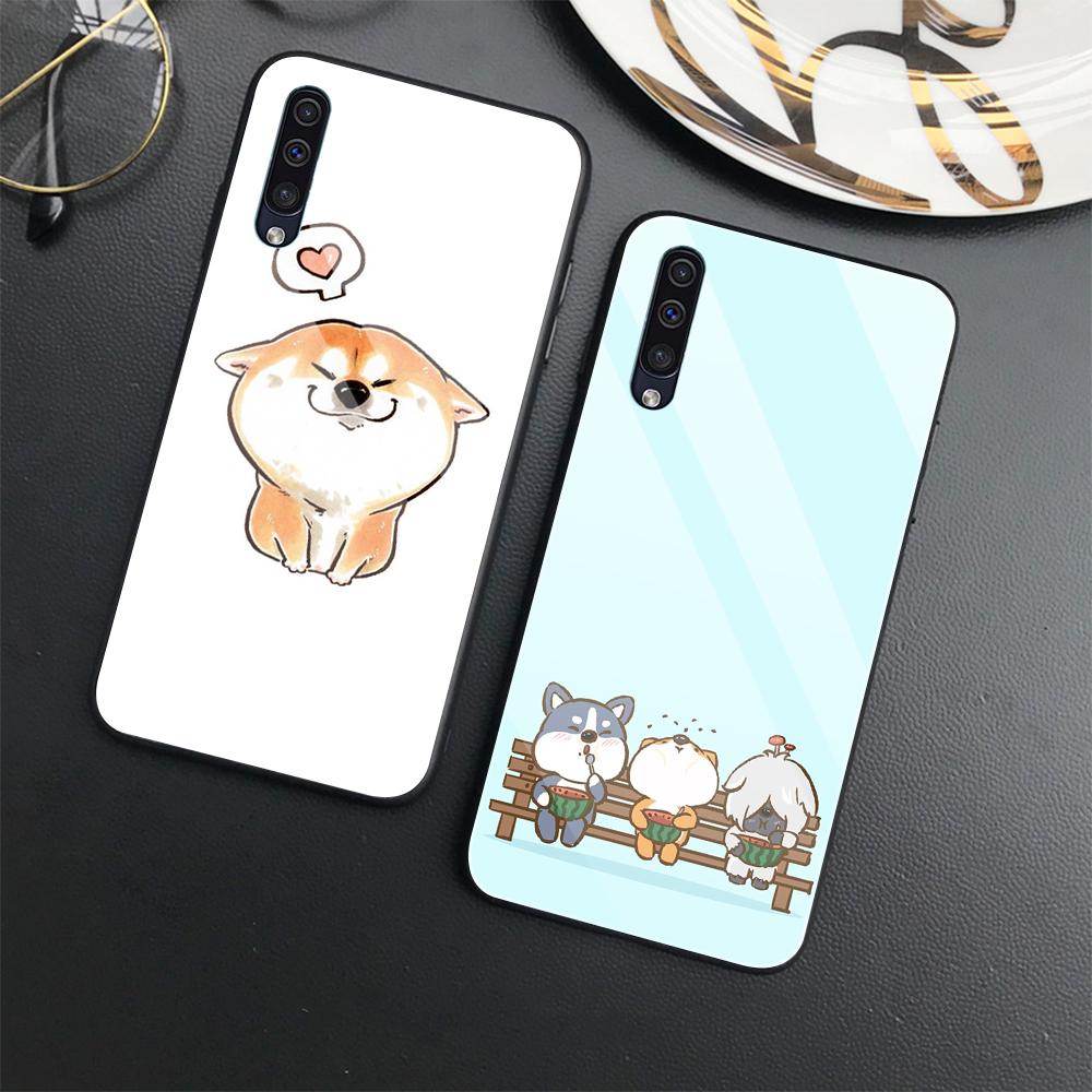 Милый чехол с собакой корги для Samsung Galaxy A52 A70 A71 A73 A53 A13 5g A03 A72 A22 A21s A03 Core A42, чехол из закаленного стекла с мультяшным рисунком