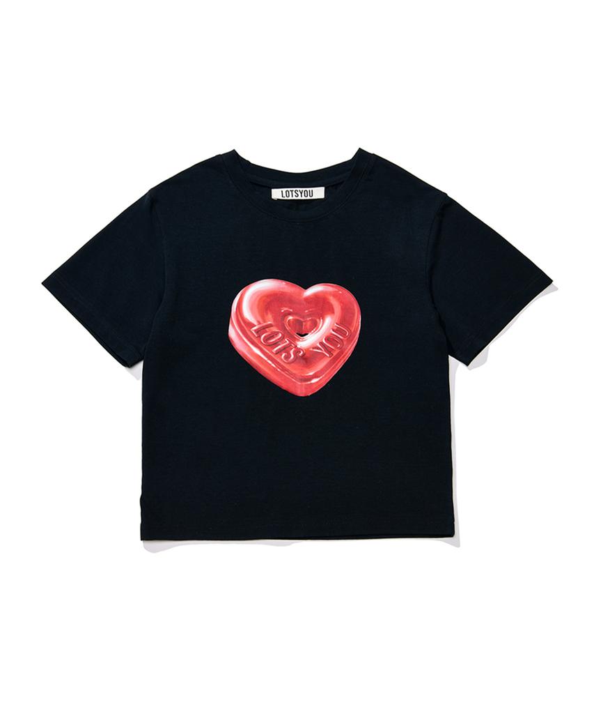 LOTSYOU Lotsyou_The Friend Heart Candy Tee Black