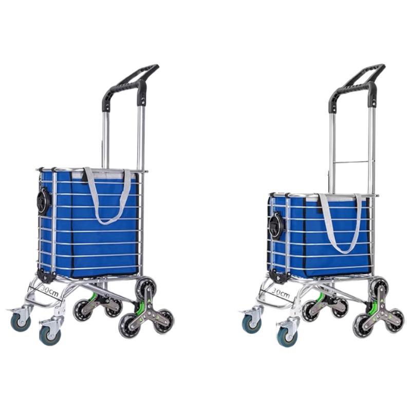 Huishida Foldable 8-Wheel Stair Climbing Shopping Cart with Seat