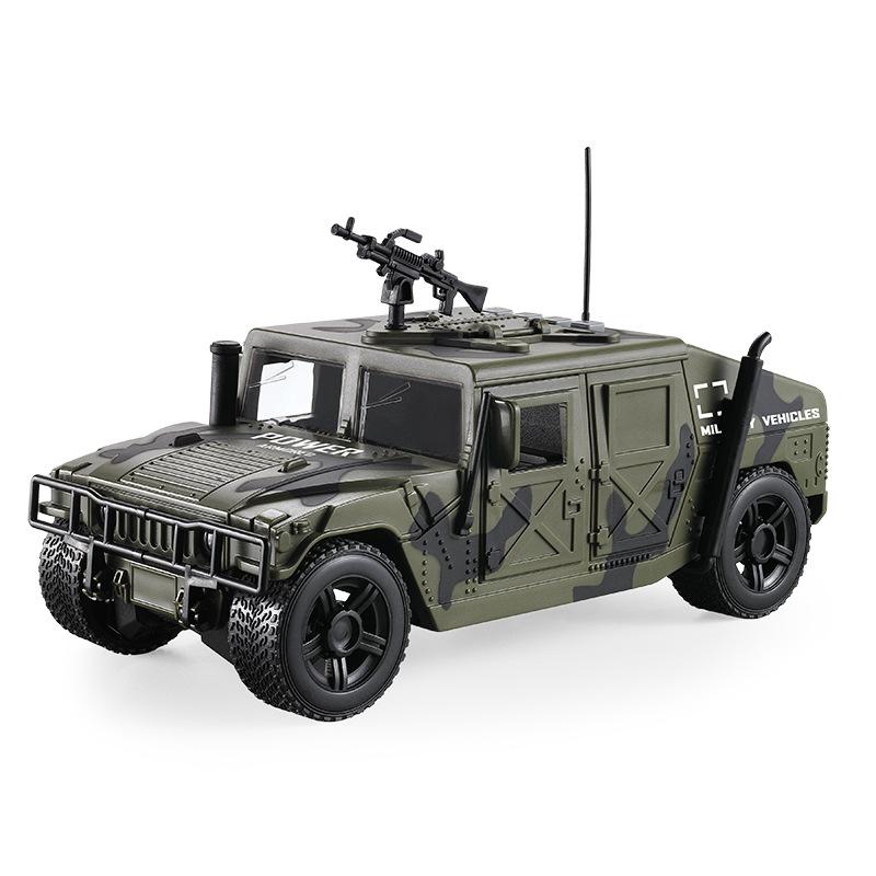 Large 1:16 Hummer field vehicle military model car armored vehicle tank missile boy 6 years old 8 children's toy car