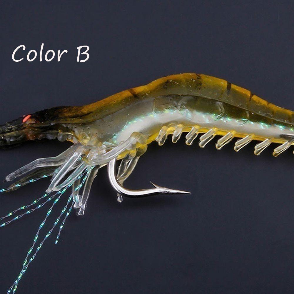 Portable Biomimetic Soft Hook Worm Silicone Sea Fishing Prawn Lure Shrimp Fake Bait