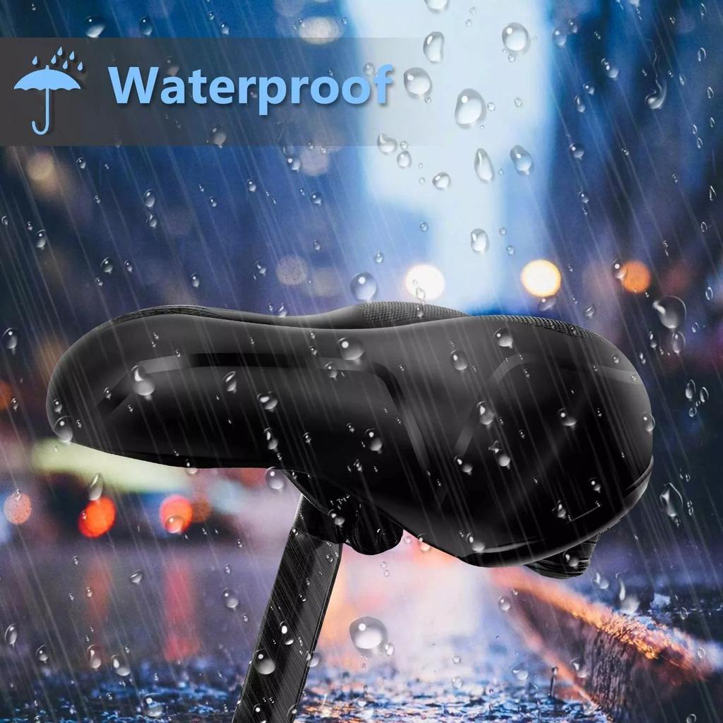 Hollow Breathable Bicycle Saddle with Taillight Mountain Cushion Bicycle Big Butt Widened Soft Saddle Comfortable Seat