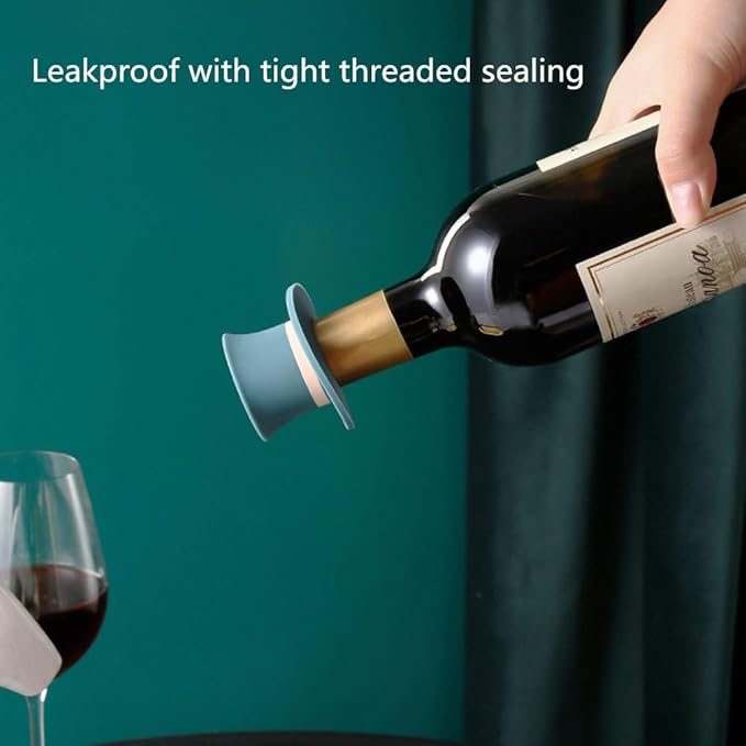 Wine Stoppers, Funny and Reusable Silicone Bottle Stopper and Caps, Decorative Wine Sealer Preserver Accessory Set for Christmas Holiday