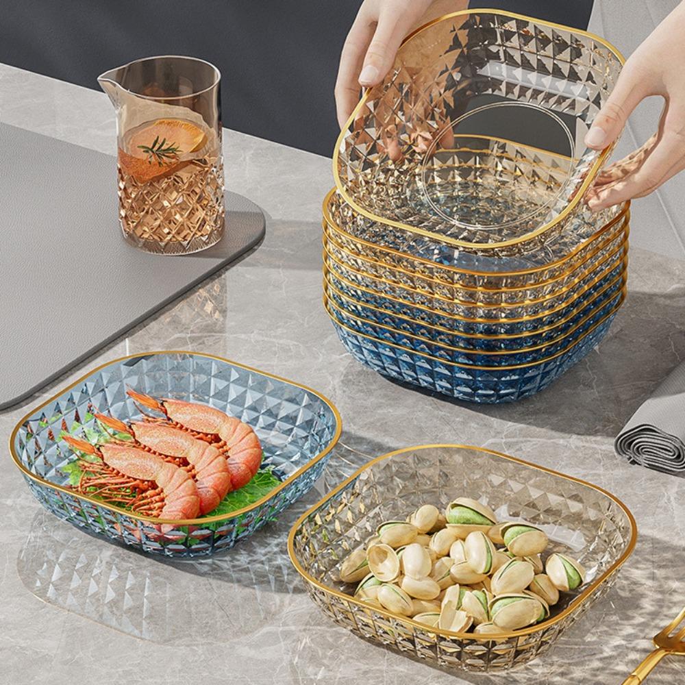 Golden Edge Bone Plate High-end Fruit Plate Multipurpose Dining Table Plate  Dining Table