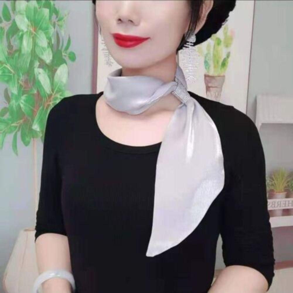 Diamond Wraps Neck Satin False Collar Fashion Cross Scarves