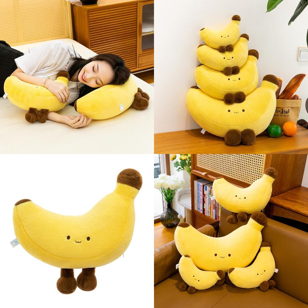 Fruitshaped Plush Banana Cushion With Short Pile Fabric Kids Bedroom Decor