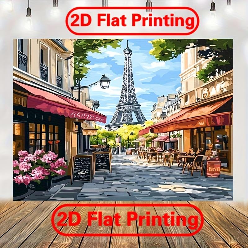 2D Plane - Modern 2D plane city street scene banner made of polyester fabric suitable for photography backgrounds and parties