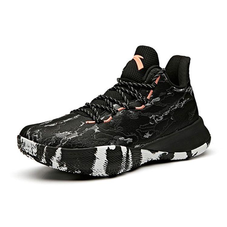 Anta Viper Mid Basketball Shoes Men Sneakers Black Red 11941621-3