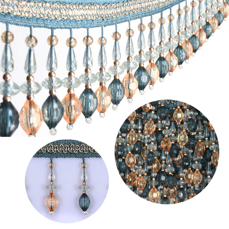 3-метровые подвески из хрустальных бусин для штор, бахрома, кисточки, отделка, обивка, свадебный декор