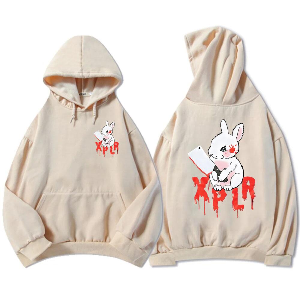Толстовки Rabbit Xplr-r Sam and Colby Уличная одежда Унисекс Зимние свитшоты с длинным рукавом и капюшоном Молетом Графическая толстовка Мужская