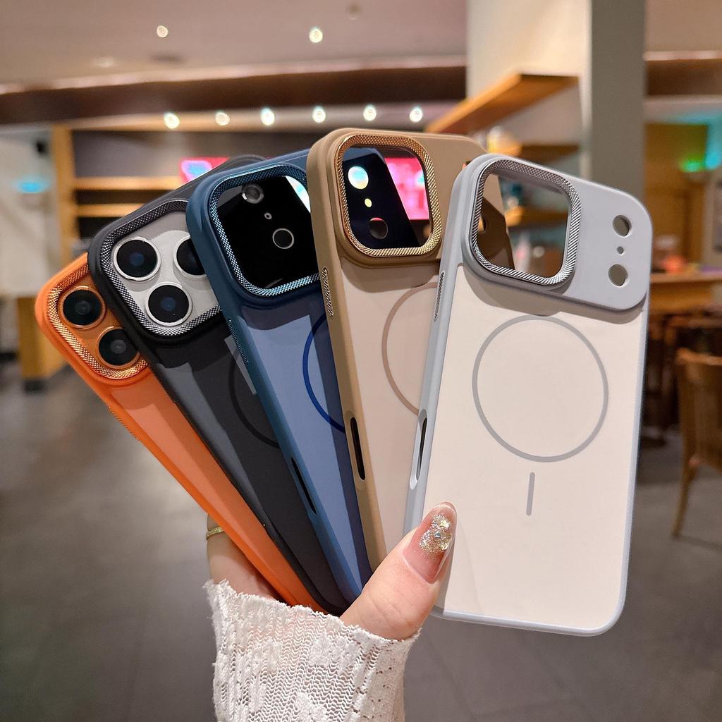 Магнитный двухцветный тонкий чехол-кольцо с ромбовидным узором для iPhone 17/16 PRO MAX