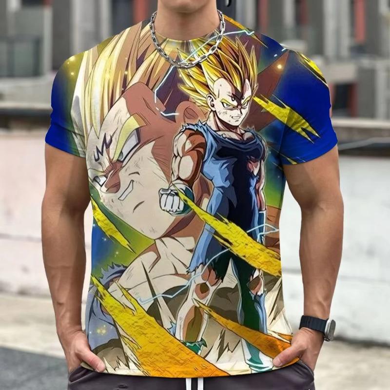 Летняя футболка Dragon Ball 2026 Детские Топы Футболка Аниме Фигурки Сон Гоку Супер Сайян Футболка Футболки для Мальчиков Детские С коротким рукавом