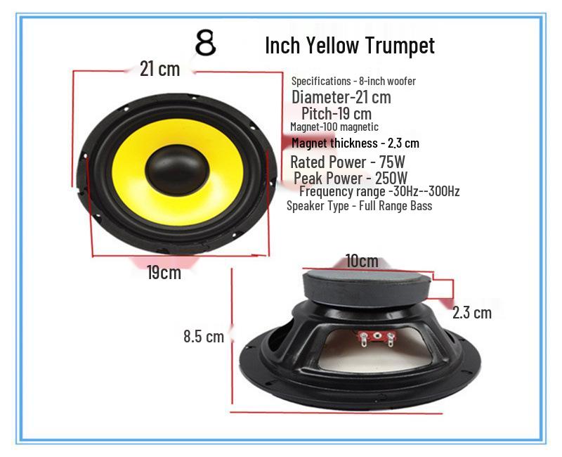 Полнодиапазонный средне-низкочастотный динамик с алюминиевой рамой, от 3 до 12 дюймов