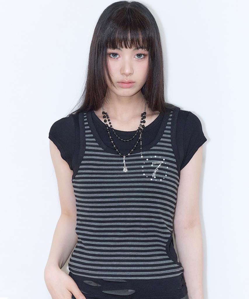 LUVISTRUE Sy Damage Layered Tee(Black)