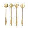 4 шт. ложка для смешивания в форме цветка и сердца, кофейная ложка из нержавеющей стали, десертная ложка для холодного чая, золото