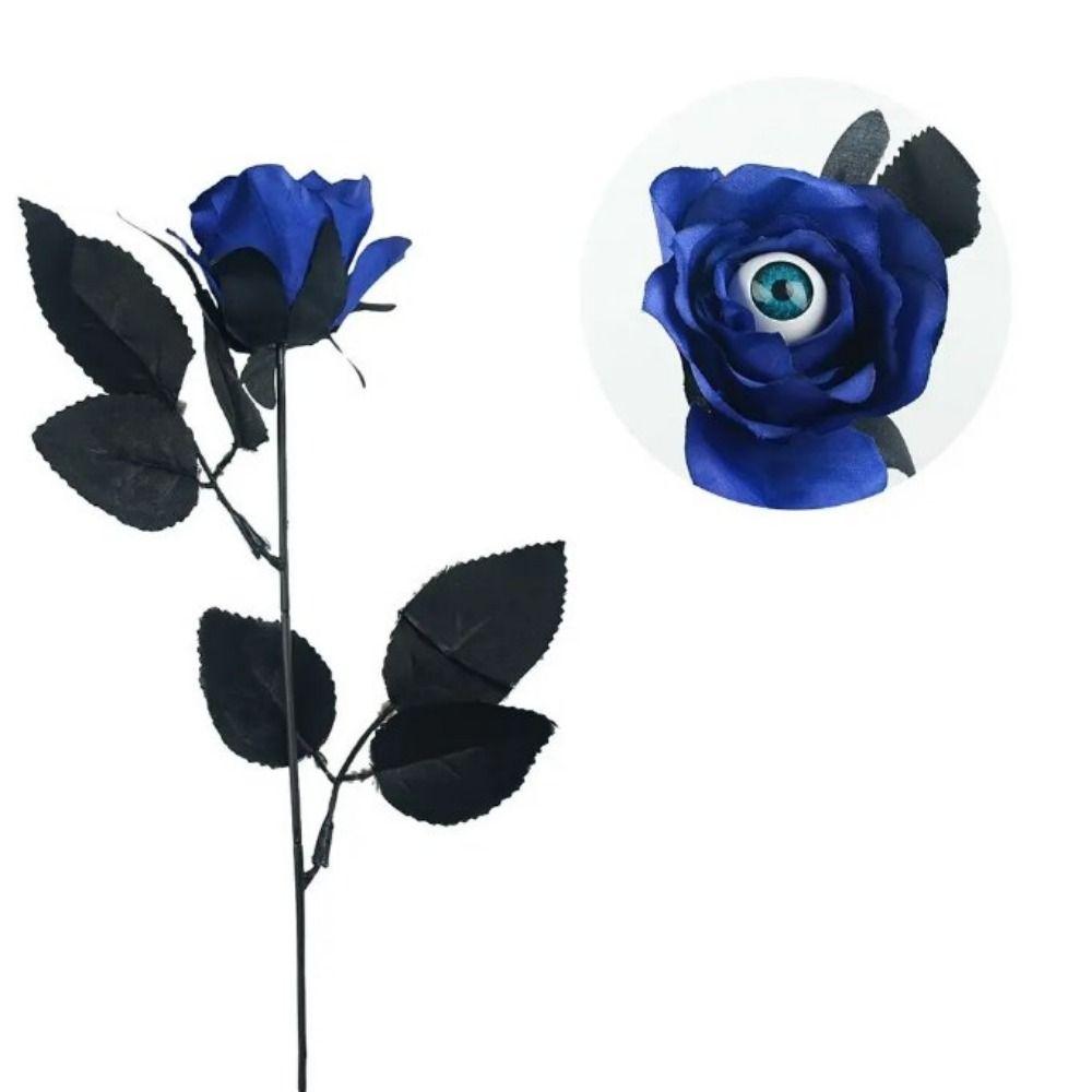 With Eyeball Eyeball Fake Flower Handmade Artificial Black Rose  Cosplay Supplies