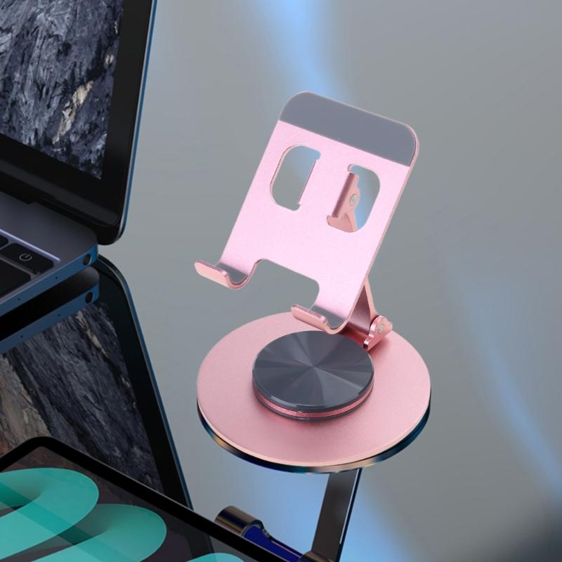 Stable & Portable Aluminum Phone Holder with 360° Rotating Base Perfect for Video Viewing Gaming & Recipe Checking Gift
