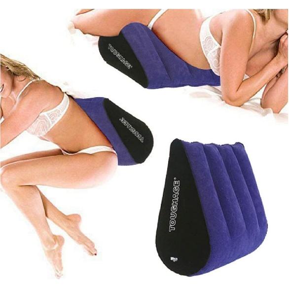 Sex Toys - Pillow Position Cushion Triangle Inflatable Ramp Home Flirting Toy Deep Position Support Pillow for Couple