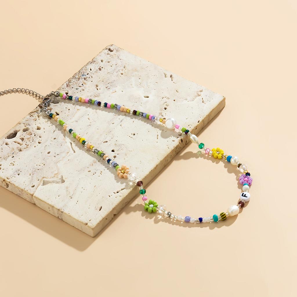 Boho Colorful Small Seed Bead Weave Flower Necklace for Women Handmade Short Choker Collar Neck 2026 Fashion Jewelry Accessories