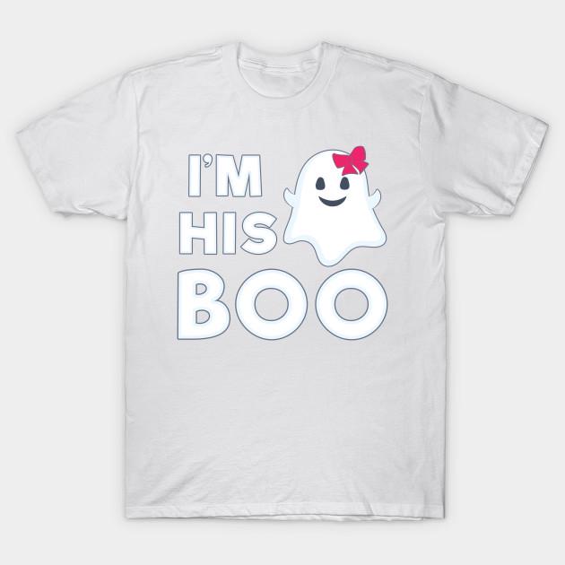 T Shirt Women Im His Boo Tshirt Halloween Ghost Couples Matching Harajuku Print Kawaii Tshirt Summer Short Sleeve Female T-Shirt Top Tee