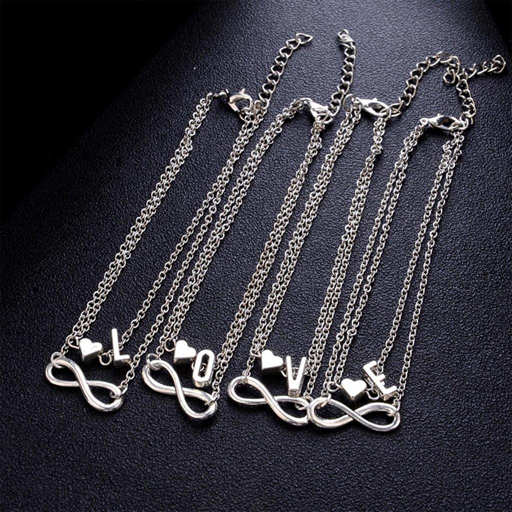 Letter Double Foot Chain Infinite Love Chain Women's Foot Chain Summer Gift Beach Gift For Mother
