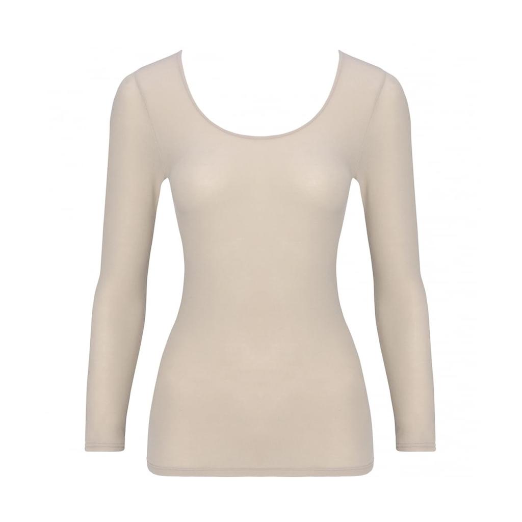 Triumph Warm Cotton Inner 5380 Sleeve Top 00FI LL Size 100% 3/4 (Creamy Mocha)