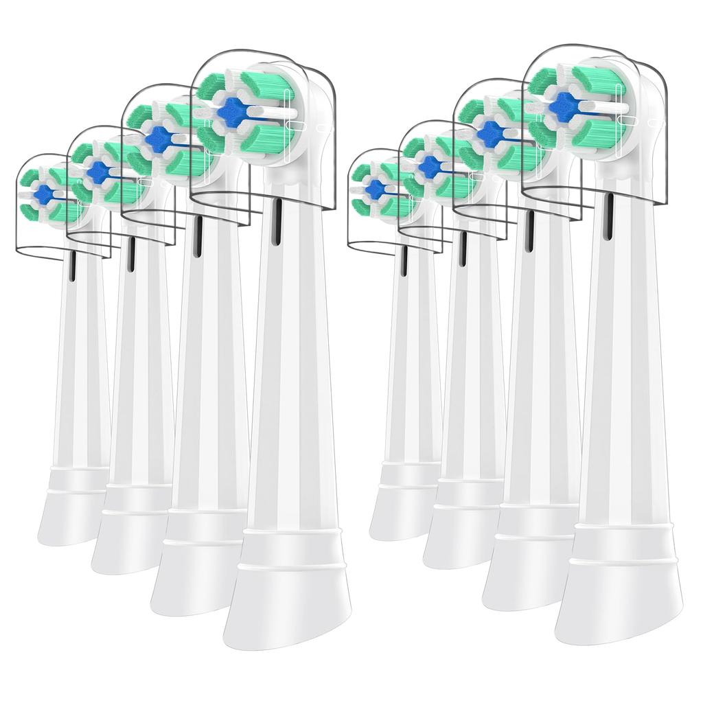 IO Сменные совместимые с iO Electric Gentle Ultimate Supply Белые насадки для зубных щеток Oral-B, Зубные щетки Oral-B 2/3/4/5/6/7/8/9/10, Уход, Чистка, 2 года (8