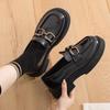 Loafers Women's 2025 New Spring and Autumn Black Platform British Style Small Leather Shoes Commuting Single Shoes Versatile with Skirt