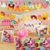 Colorful Donuts Birthday Party Supplies Featuring Plates Cups Tablecloth And Banner