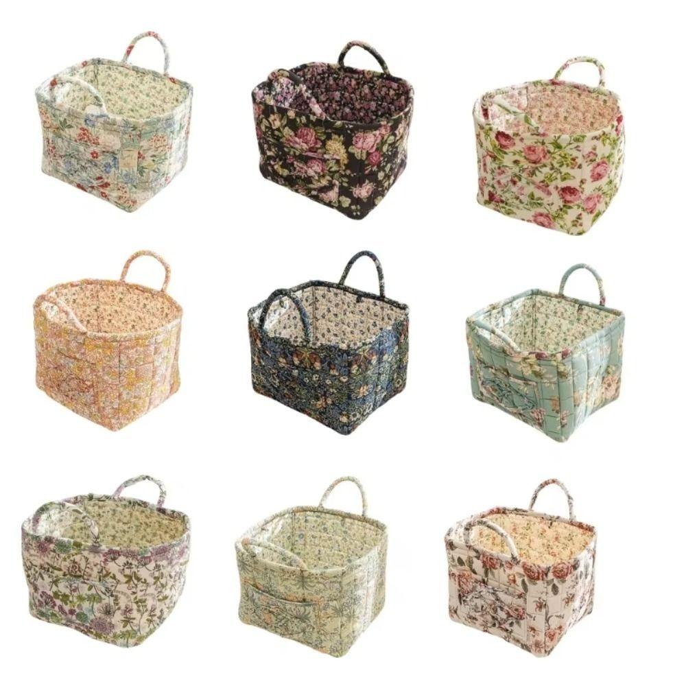 Pastoral Style Washable Picnic Basket INS Storage Bin for Underwear Debris