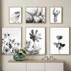 Black and White Flower Plant Picture Canvas Painting Wall Art Dandelion Butterfly Poster and Print for Modern Design Home Decor