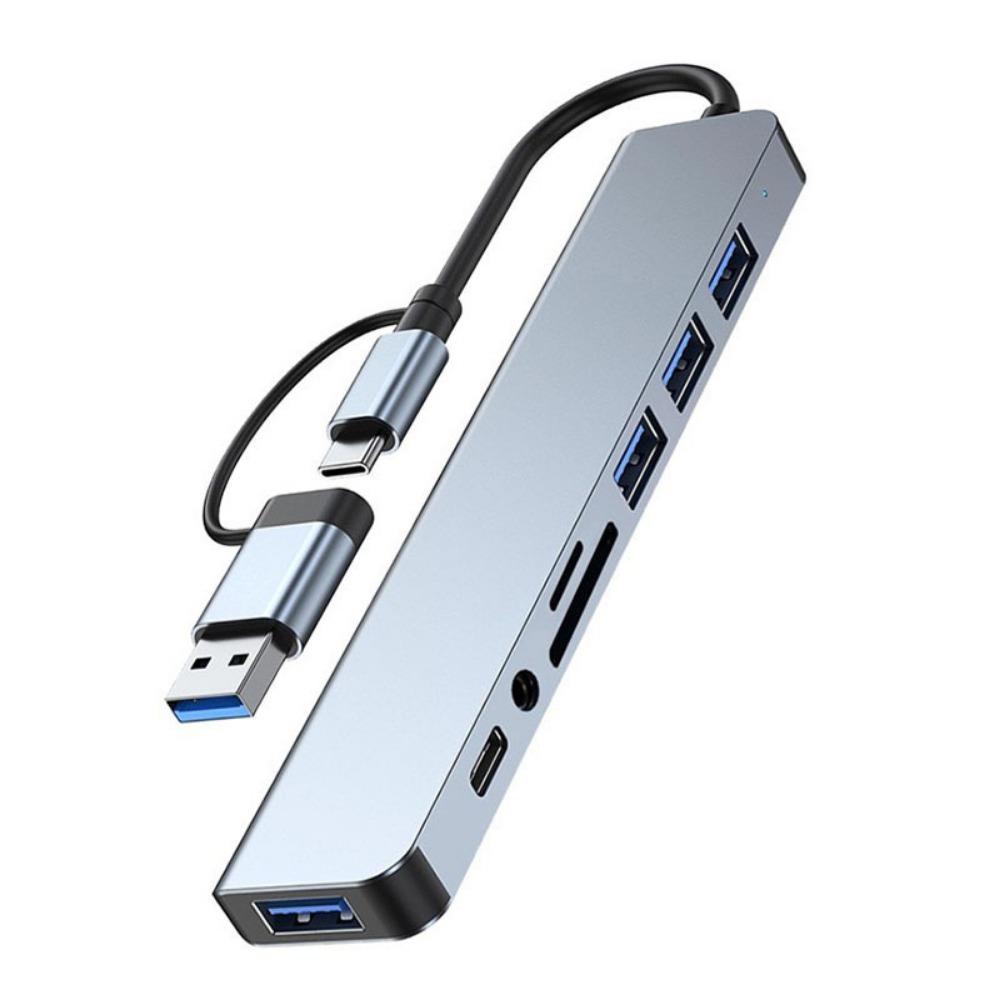 8 в 1 USB C Hub Type C to HDMI Ethernet адаптер с 100 Мбит/с RJ45 портом для ноутбука ПК