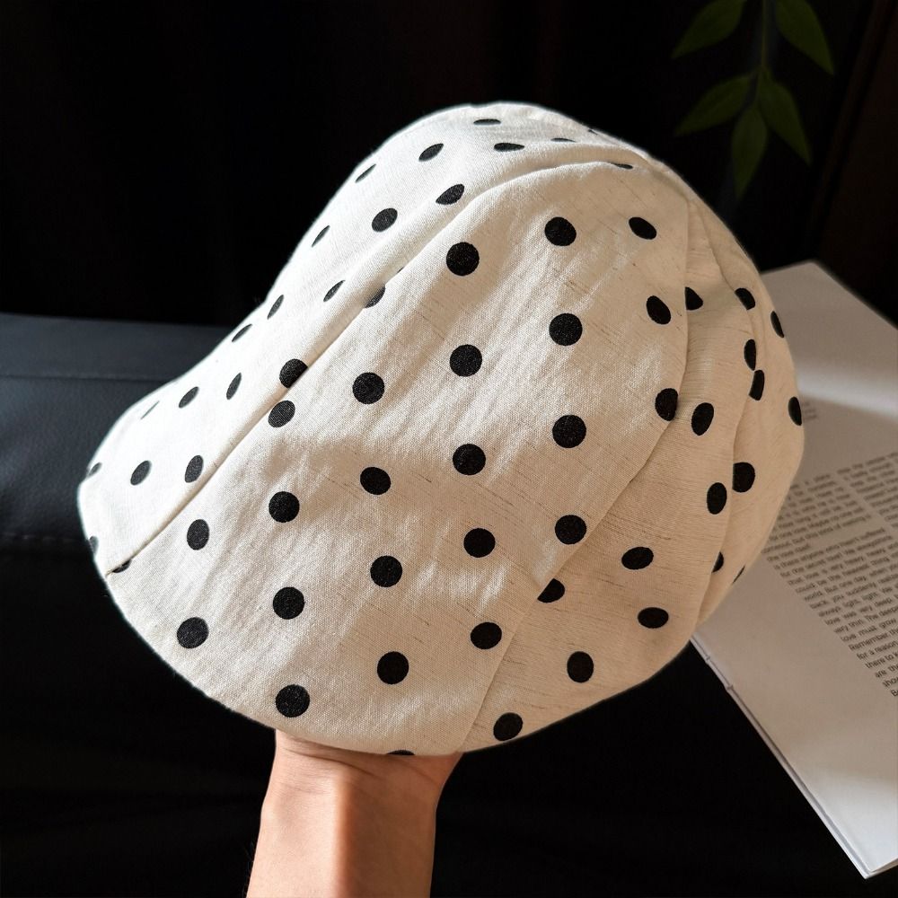 Y2k Forward Cap Thin Newsboy Cap Personality Polka Dot Beret Outdoor