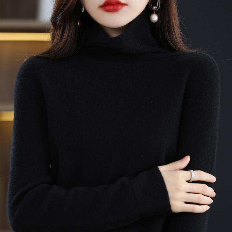 Женский свитер с высоким воротником, кашемир Цинхэ, 30% кашемир, 70% шерсть, зимний вязаный пуловер, осенний свитер, кашемировый свитер