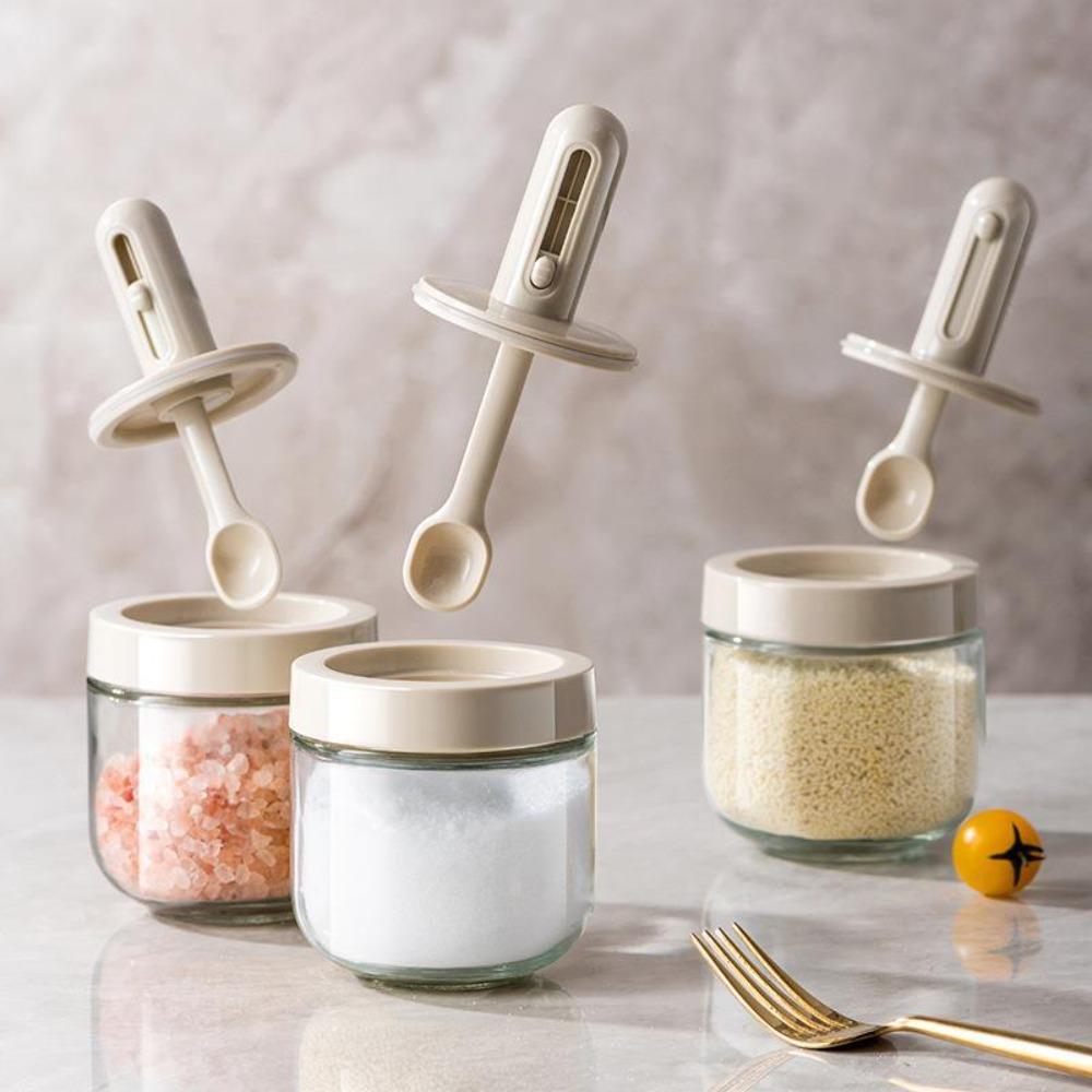 Household Glass Seasoning Bottle Pepper Telescopic Seasoning Jar for Kitchen
